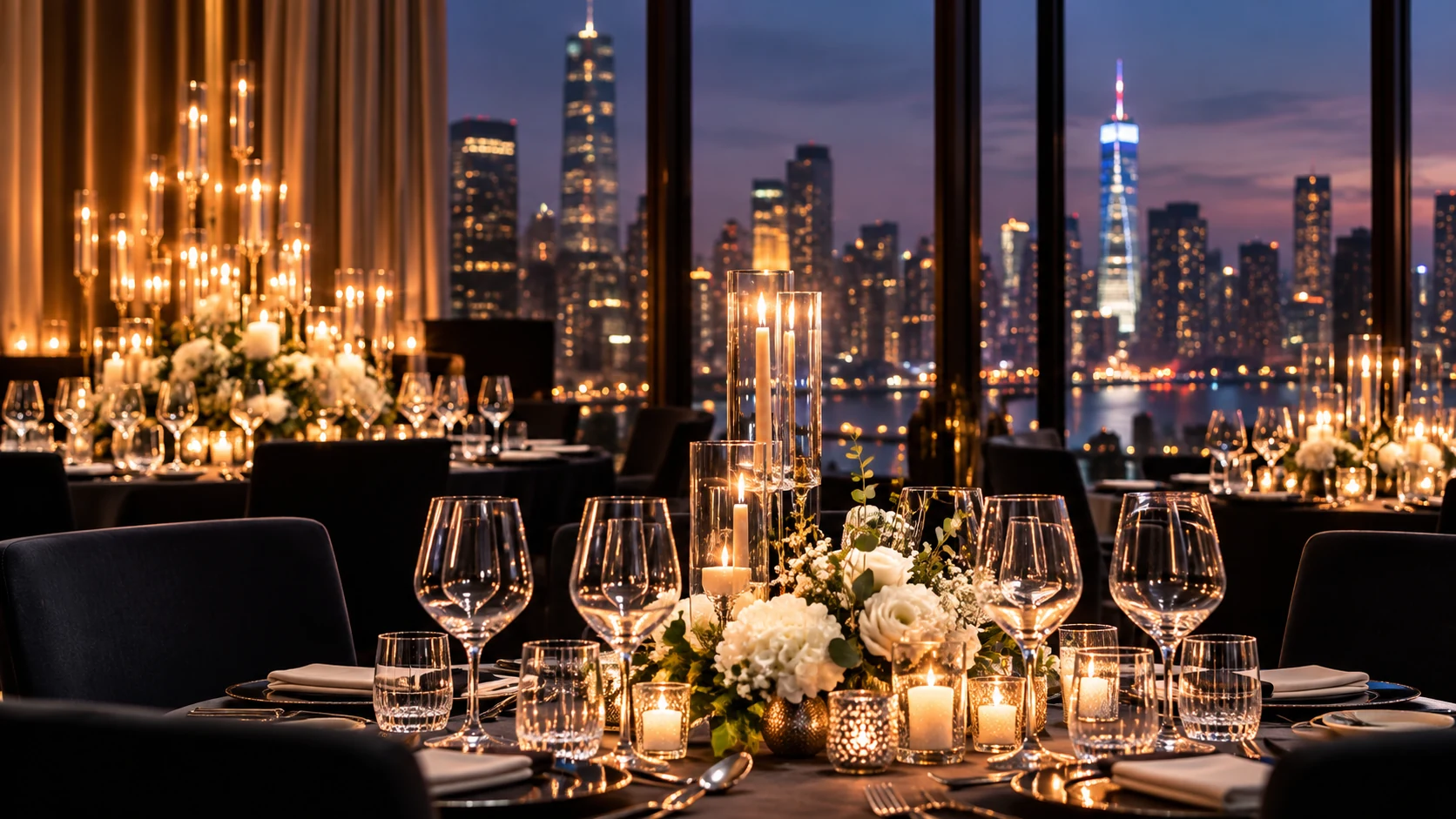 Elegant corporate dining setting